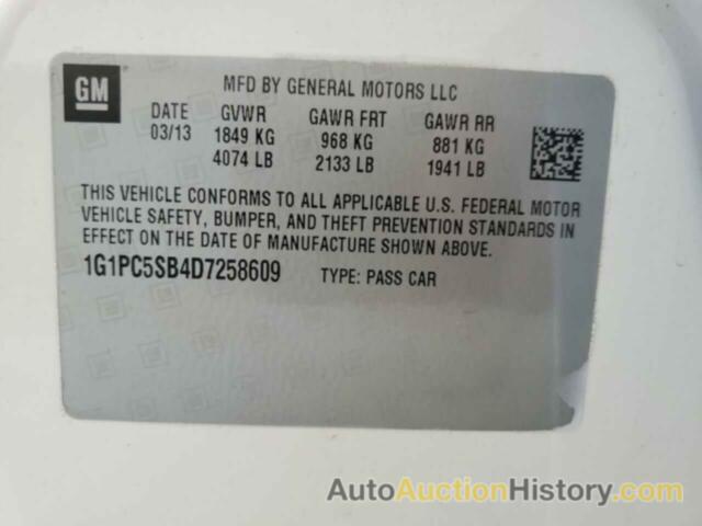 CHEVROLET CRUZE LT, 1G1PC5SB4D7258609