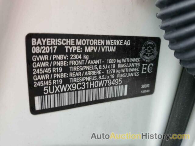 BMW X3 XDRIVE28I, 5UXWX9C31H0W79495