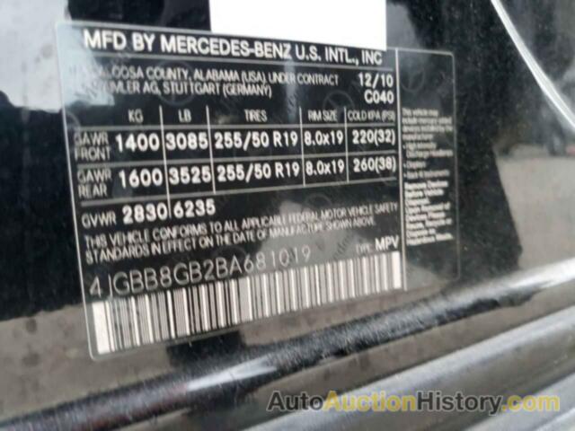 MERCEDES-BENZ M-CLASS 350 4MATIC, 4JGBB8GB2BA681019