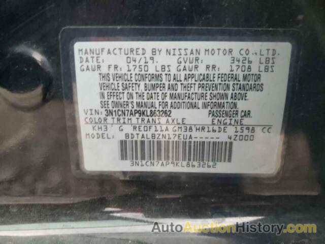 NISSAN VERSA S, 3N1CN7AP9KL863262