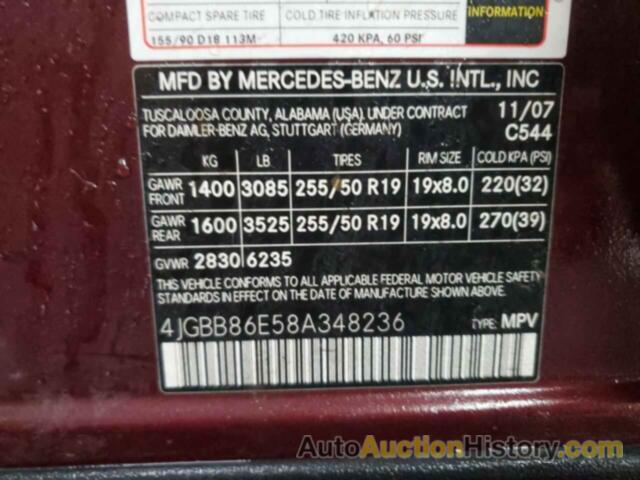 MERCEDES-BENZ M-CLASS 350, 4JGBB86E58A348236