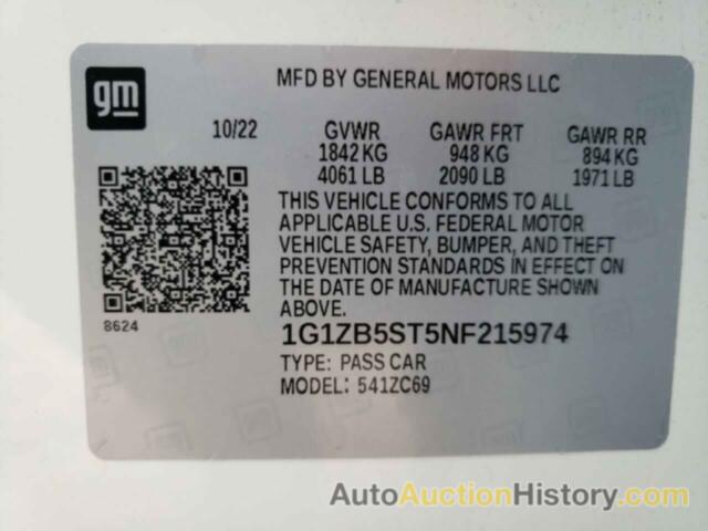 CHEVROLET MALIBU LS, 1G1ZB5ST5NF215974