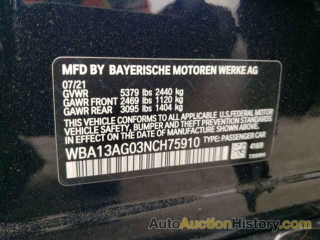 BMW 5 SERIES, WBA13AG03NCH75910