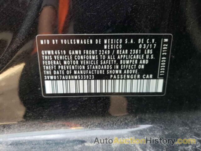 VOLKSWAGEN GOLF S, 3VW017AU8HM533923