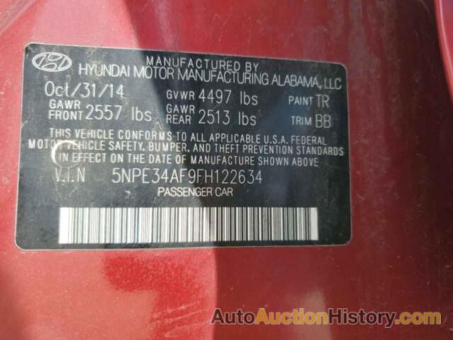 HYUNDAI SONATA SPORT, 5NPE34AF9FH122634