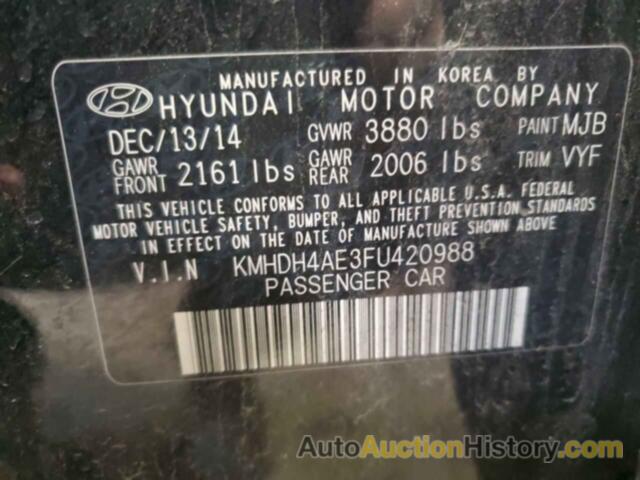 HYUNDAI ELANTRA SE, KMHDH4AE3FU420988