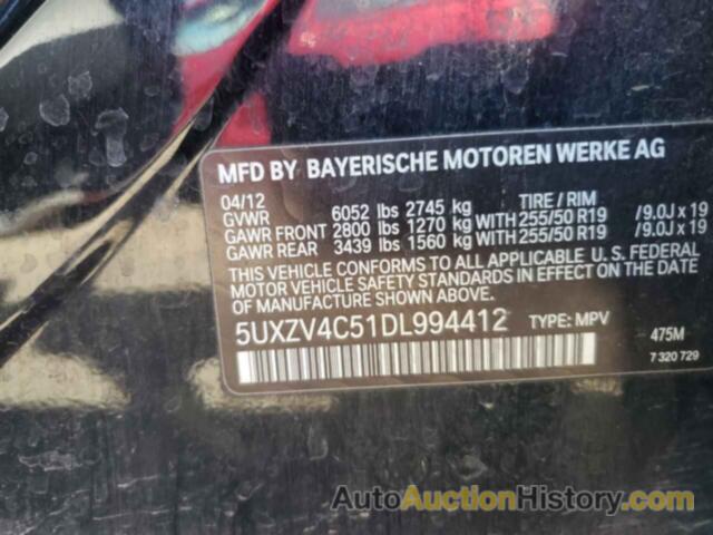BMW X5 XDRIVE35I, 5UXZV4C51DL994412