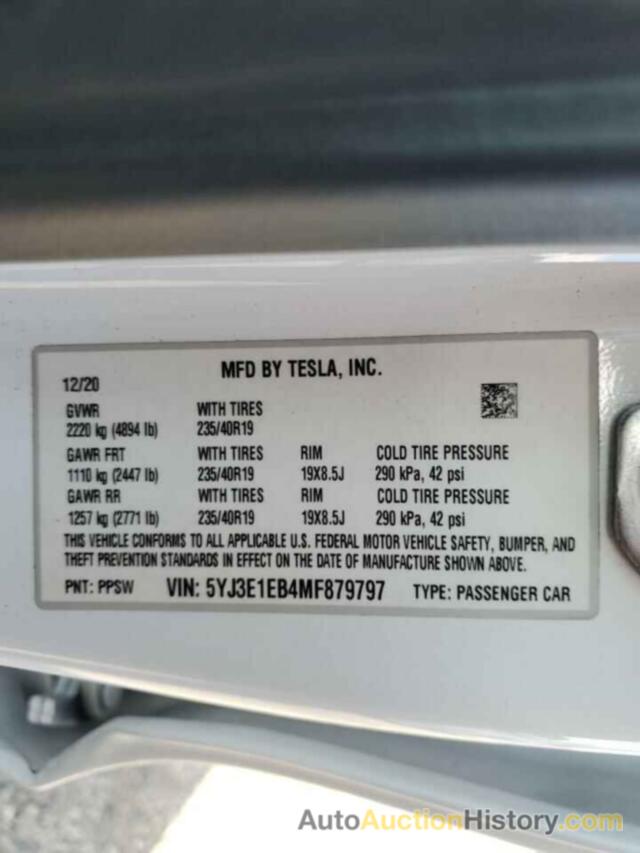 TESLA MODEL 3, 5YJ3E1EB4MF879797