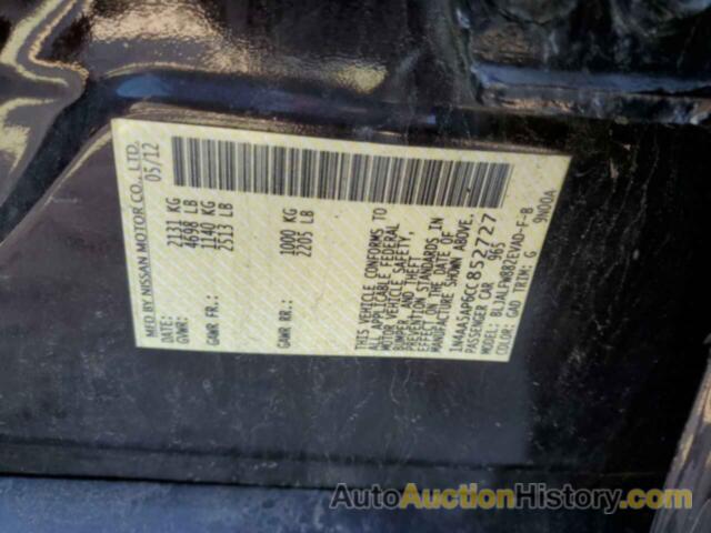 NISSAN MAXIMA S, 1N4AA5AP6CC852727