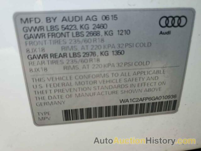 AUDI Q5 PREMIUM, WA1C2AFP6GA010936