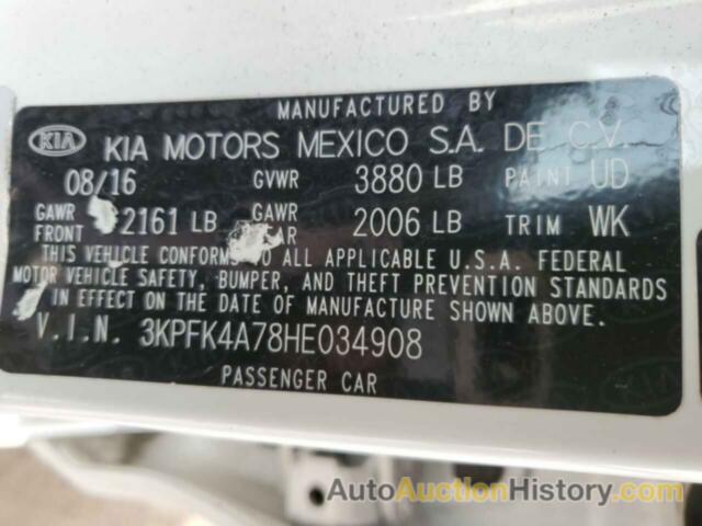 KIA FORTE LX, 3KPFK4A78HE034908