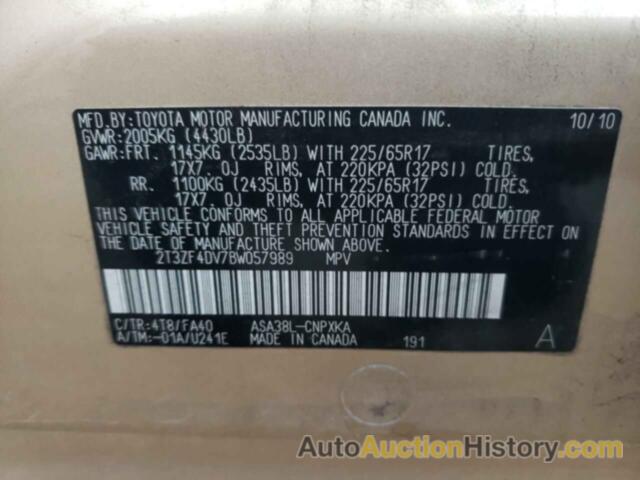 TOYOTA RAV4, 2T3ZF4DV7BW057989