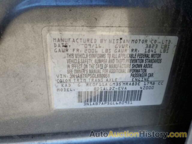 NISSAN SENTRA S, 3N1AB7AP5GL680951