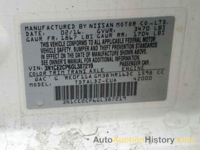 NISSAN VERSA S, 3N1CE2CP6GL387219