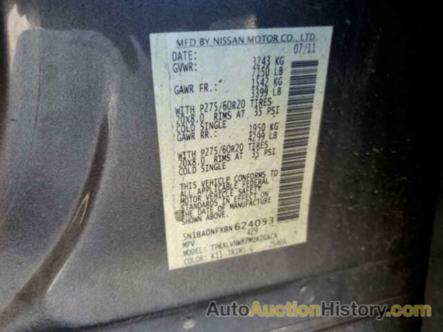 NISSAN ARMADA PLATINUM, 5N1BA0NFXBN624053