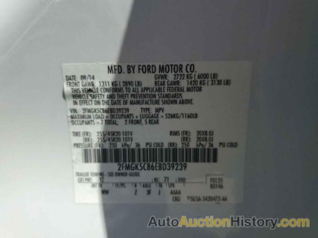 FORD FLEX SEL, 2FMGK5C86EBD39239