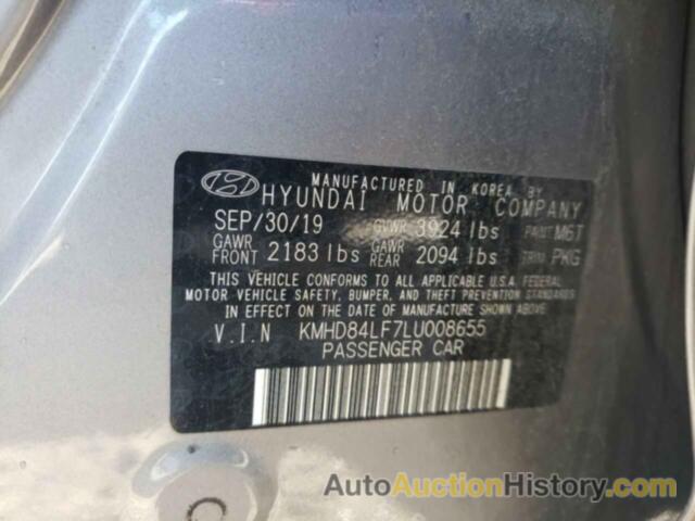 HYUNDAI ELANTRA SEL, KMHD84LF7LU008655