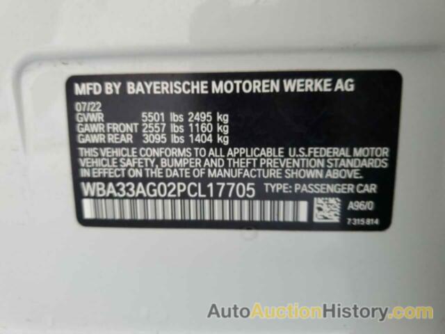 BMW 5 SERIES, WBA33AG02PCL17705