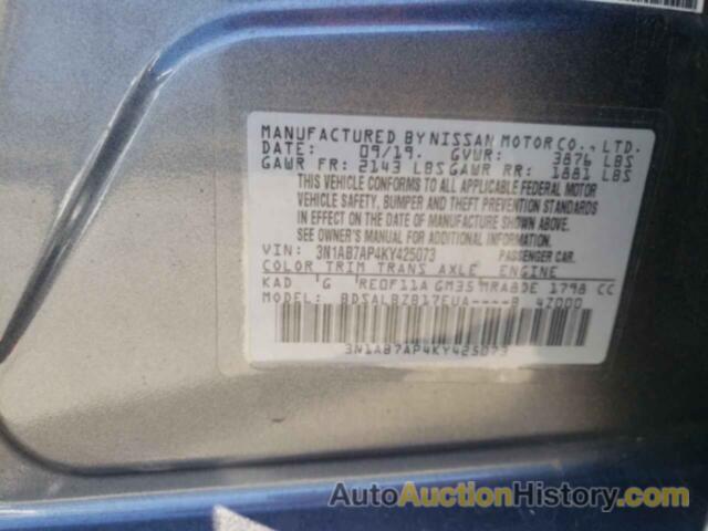 NISSAN SENTRA S, 3N1AB7AP4KY425073