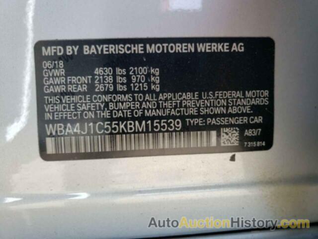 BMW 4 SERIES GRAN COUPE, WBA4J1C55KBM15539