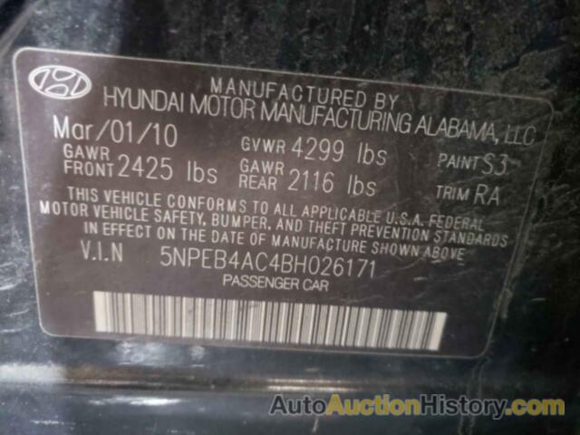 HYUNDAI SONATA GLS, 5NPEB4AC4BH026171