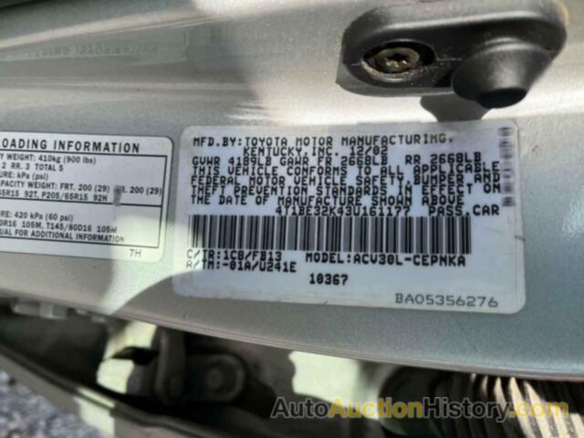 TOYOTA CAMRY LE, 4T1BE32K43U161177