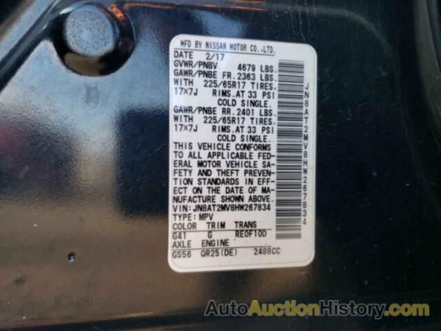 NISSAN ROGUE S, JN8AT2MV8HW267834