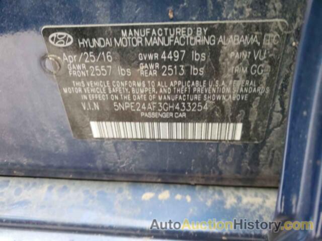 HYUNDAI SONATA SE, 5NPE24AF3GH433254