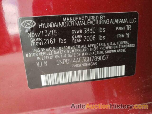 HYUNDAI ELANTRA SE, 5NPDH4AE3GH789057