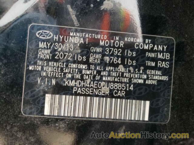 HYUNDAI ELANTRA GLS, KMHDH4AE0DU888514