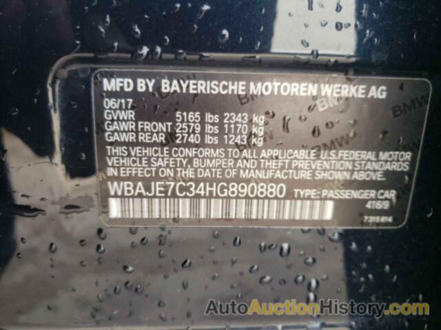 BMW 5 SERIES XI, WBAJE7C34HG890880