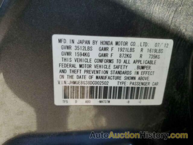 HONDA FIT, JHMGE8G38DC002502