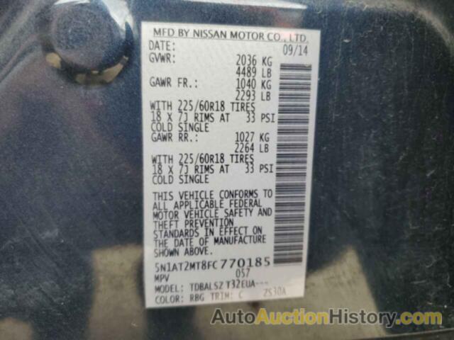 NISSAN ROGUE S, 5N1AT2MT8FC770185