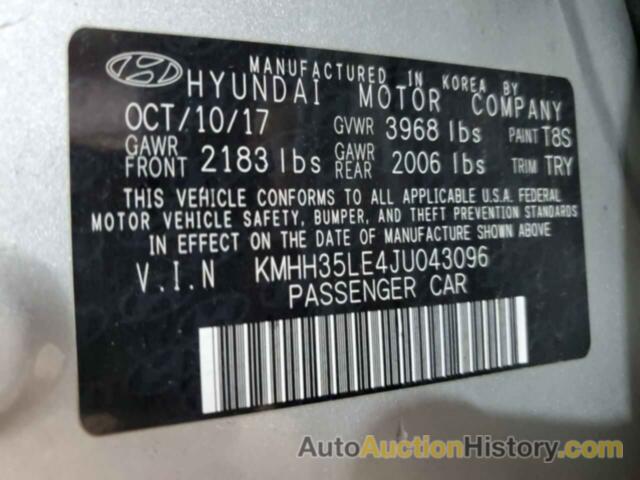 HYUNDAI ELANTRA, KMHH35LE4JU043096