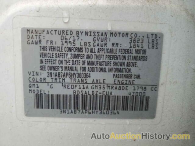 NISSAN SENTRA S, 3N1AB7AP6HY360364