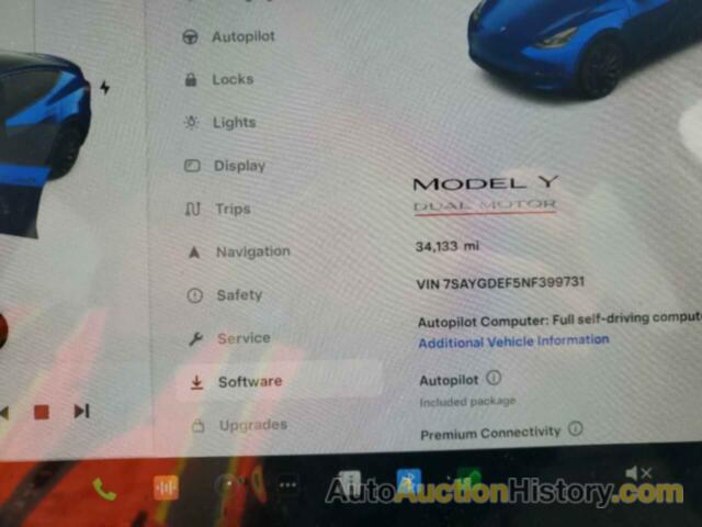 TESLA MODEL Y, 7SAYGDEF5NF399731