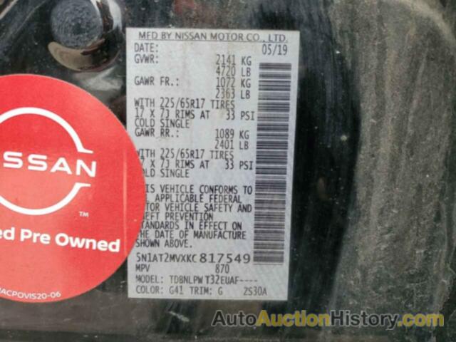 NISSAN ROGUE S, 5N1AT2MVXKC817549