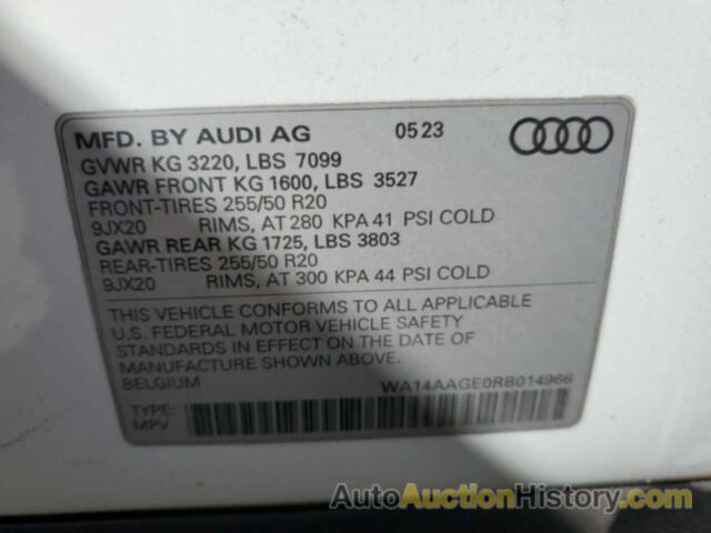 AUDI Q8 E-TRON PREMIUM, WA14AAGE0RB014966