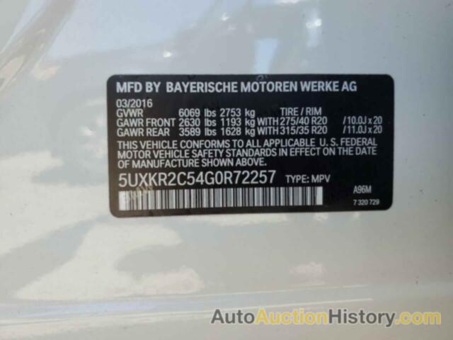 BMW X5 SDRIVE35I, 5UXKR2C54G0R72257
