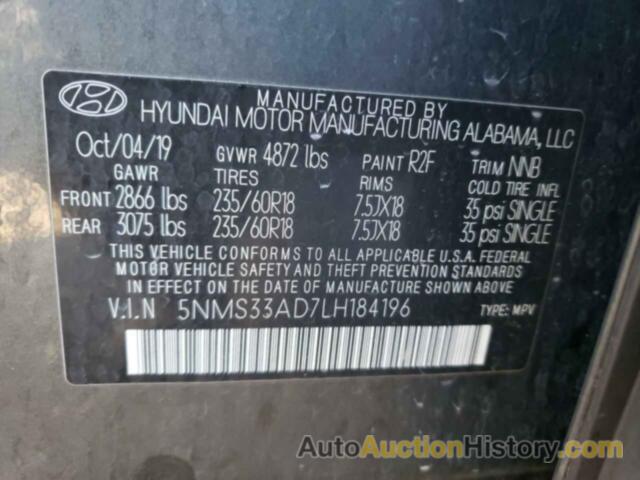 HYUNDAI SANTA FE SEL, 5NMS33AD7LH184196