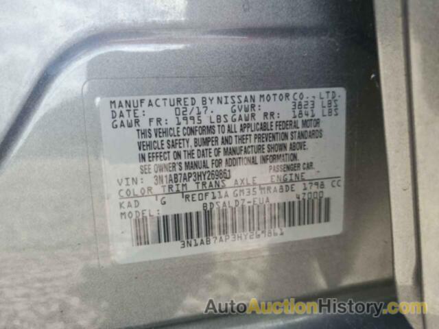 NISSAN SENTRA S, 3N1AB7AP3HY269861