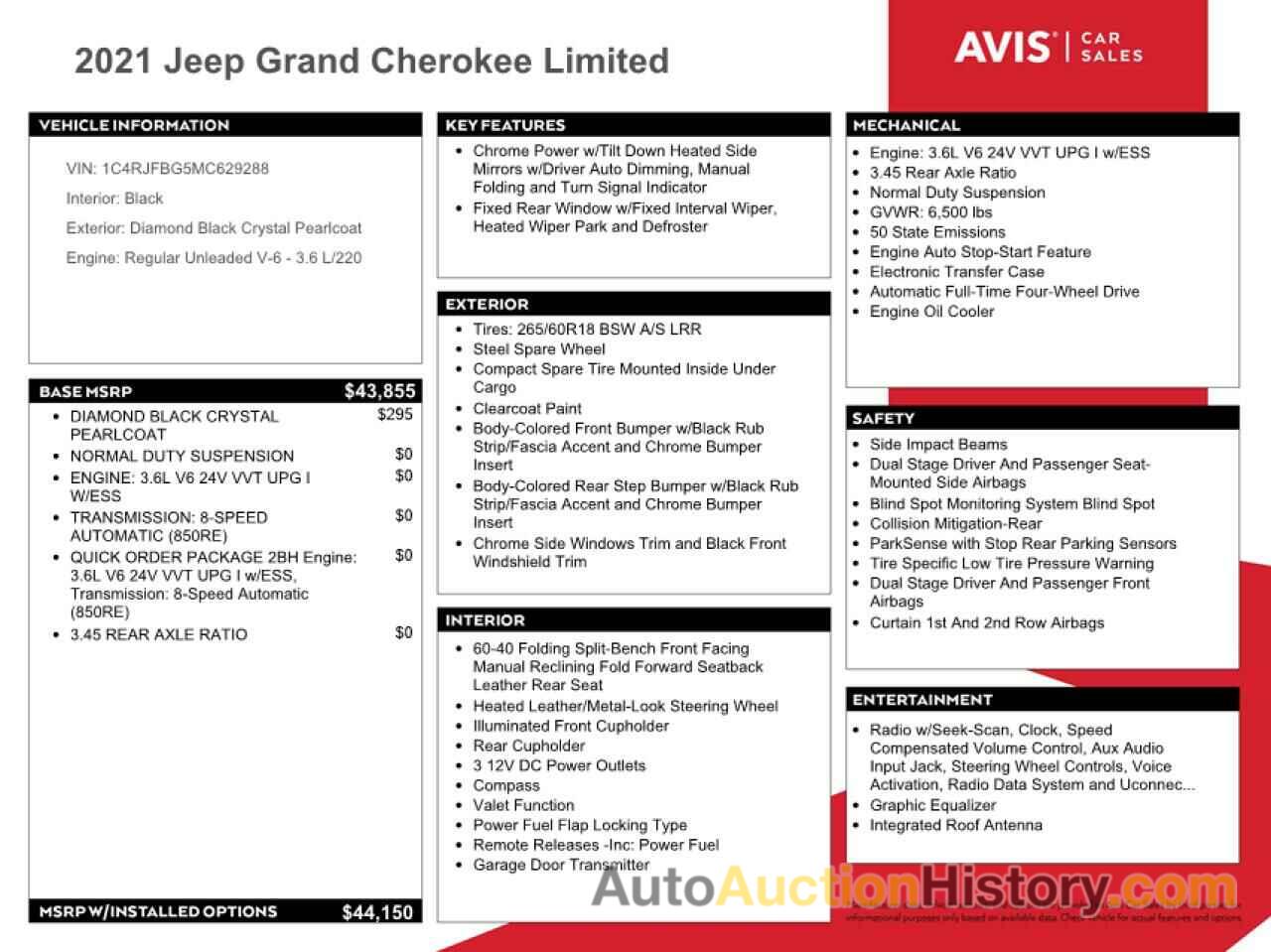 JEEP GRAND CHER LIMITED, 1C4RJFBG5MC629288