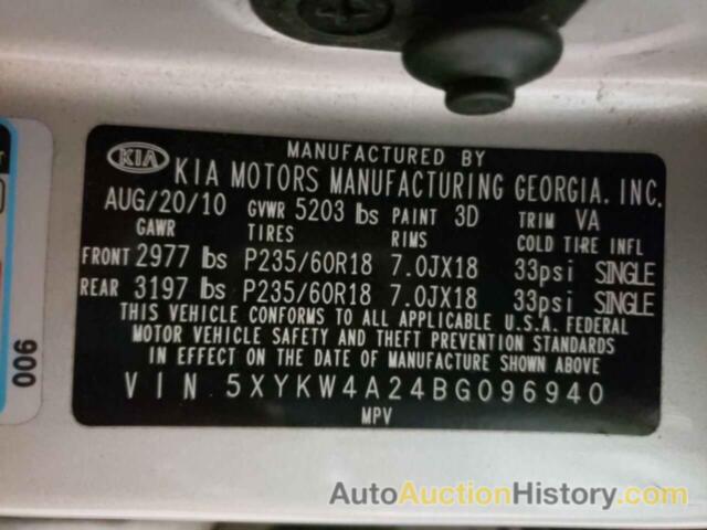 KIA SORENTO SX, 5XYKW4A24BG096940