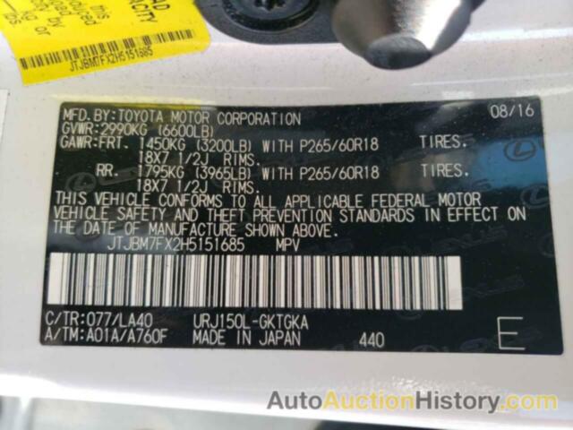 LEXUS GX 460, JTJBM7FX2H5151685