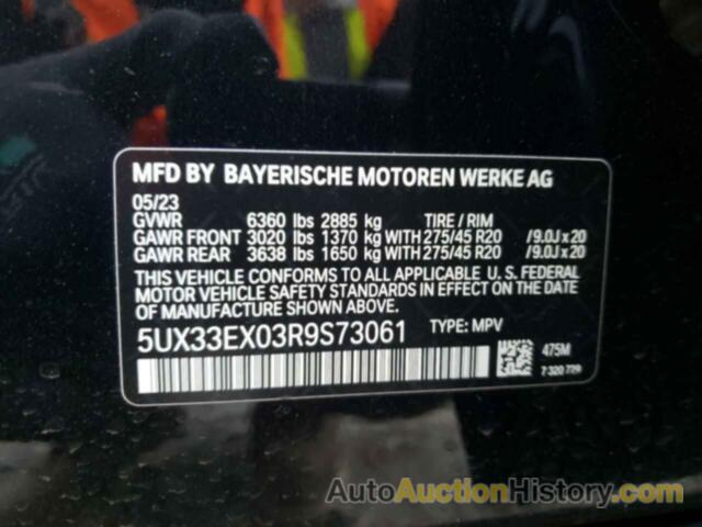 BMW X6 XDRIVE40I, 5UX33EX03R9S73061