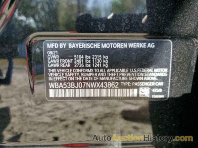 BMW 5 SERIES I, WBA53BJ07NWX43862