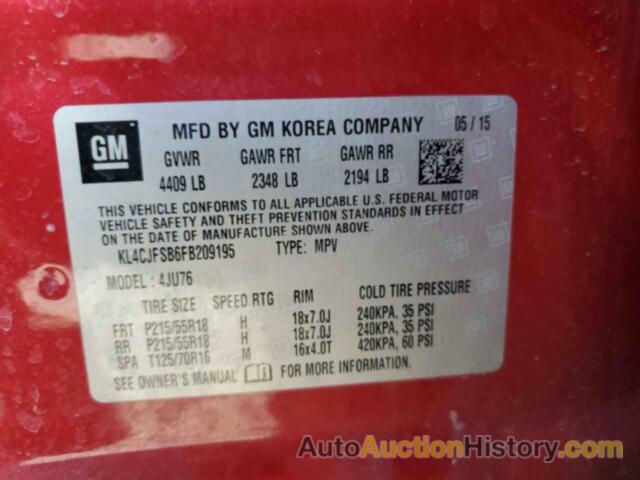 BUICK ENCORE CONVENIENCE, KL4CJFSB6FB209195