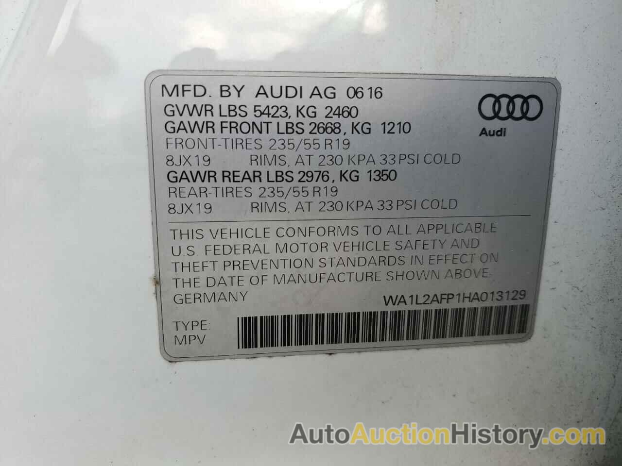 AUDI Q5 PREMIUM PLUS, WA1L2AFP1HA013129