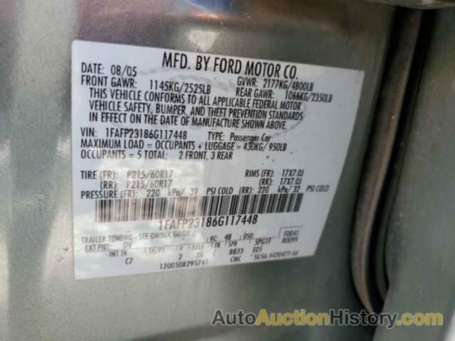 FORD 500 SE, 1FAFP23186G117448