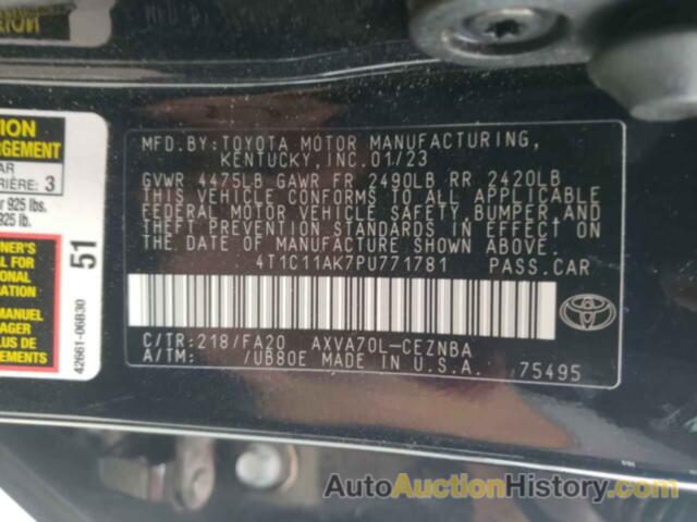 TOYOTA CAMRY LE, 4T1C11AK7PU771781